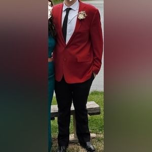 Men's suit 46L jacket, 38x32 pants, & shirt
